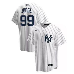 Nike Men's Replica New York Yankees Aaron Judge #99 White Cool Base Jersey